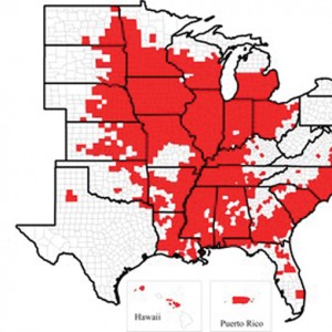 hotzone map of areas affected by soybean cyst nematode