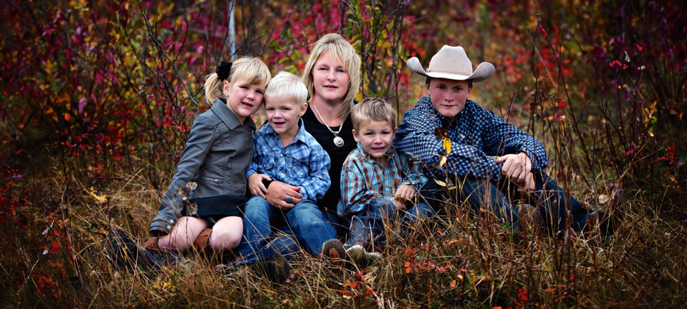 The Fox family: (l-r) Charlee, Major, Angie, Porter, Devon (hat).