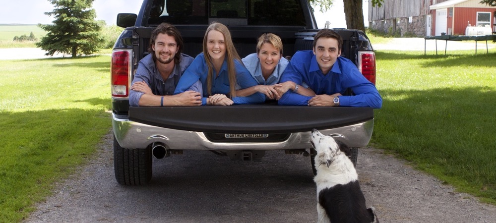 The Van Camps (l-r) Nate, Kate, Maggie, Matthew and Pepper the dog.