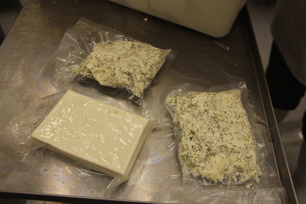 Dairy Fairy cheeses include plain, and two flavoured cheeses made with olives and chili peppers, or garlic and dill.