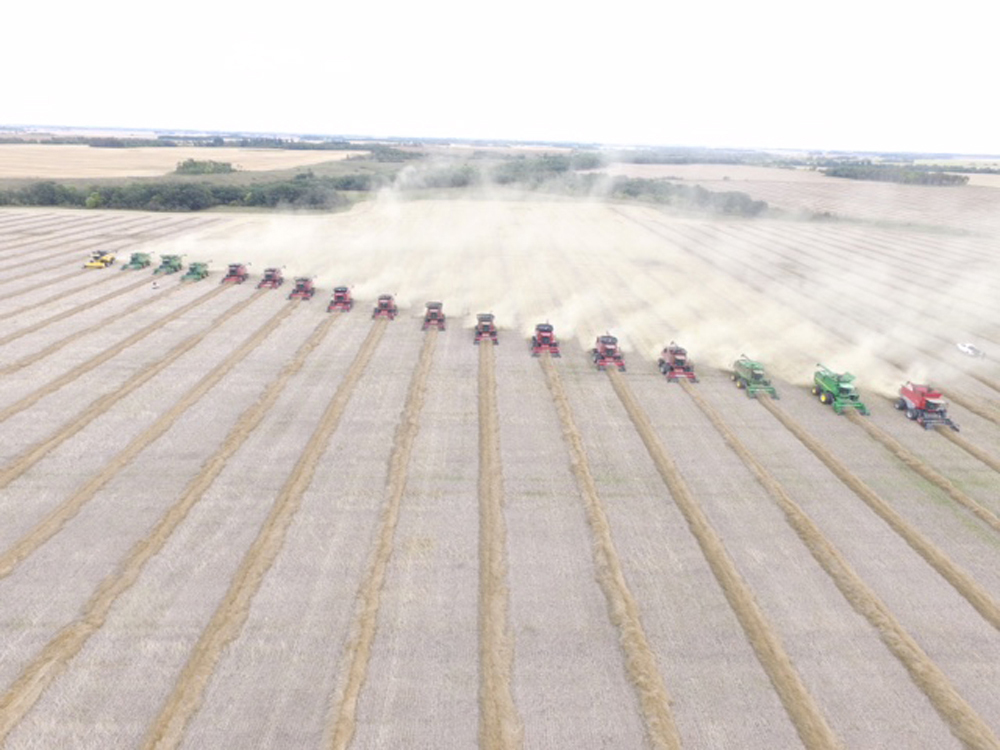 Last year, as members of the CFGB Killarney Growing Project, the Turners helped to raise $90,000 for CFGB projects. A drone captured this photo during the project’s fall harvest event.