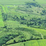 Aerial view of swales and berms that are used to trap water.  photo: daniel winters 
