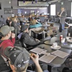 CAEPLA CEO, Dave Core, speaks to landowners during a meeting in St. Malo.  Photo: Shannon VanRaes