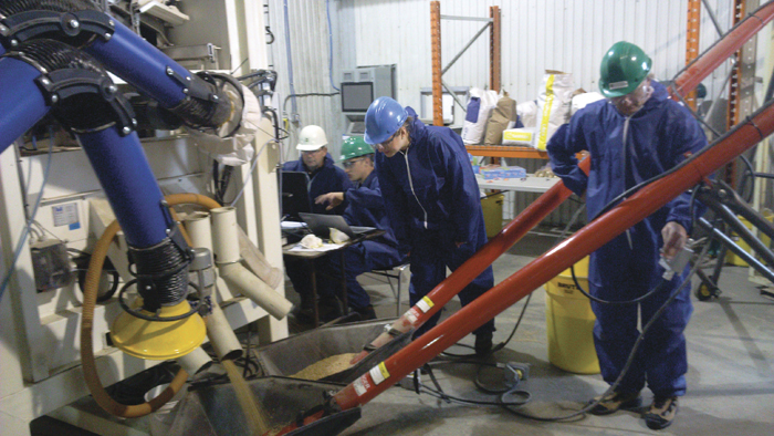 wheat sorting in a grain facility