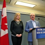Canadian federal ministers at press conference.