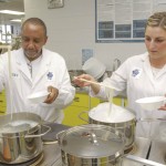 Cigi staff evaluate wheat flour for use in oriental noodles. The institute is hiring more staff and is looking for more space in downtown Winnipeg.  photo: cigi