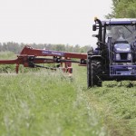 Equipment is demonstrated in an alfalfa field near Friedensfeld, during Manitoba’s annual Hay and Silage Day.