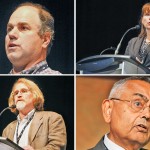 From upper left: Steve Groff, Jodi DeJong-Hughes, David Montgomery, Amir Kassam.