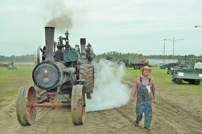 Colin Farquher has operated a steam engine at the Threshermen’s Reunion every year since 2008.  photo: meghan mast