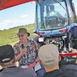 Don Flaten speaks about nitrogen during a recent field tour at the National Centre for Livestock and the Environment.