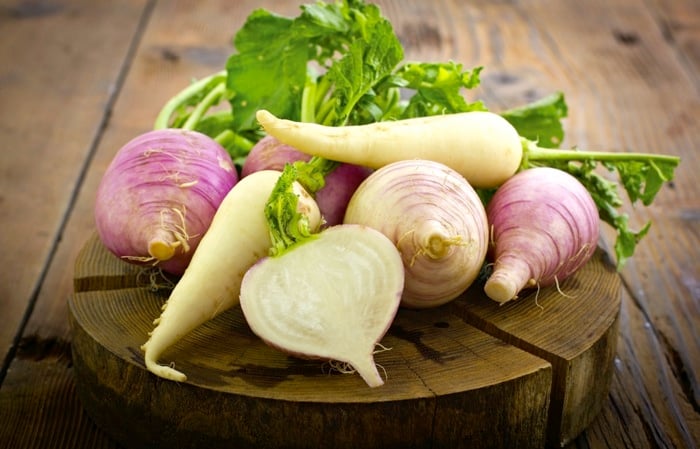 fresh turnip and white radish