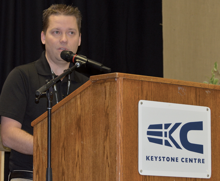 Jeff Shaw speaking at podium