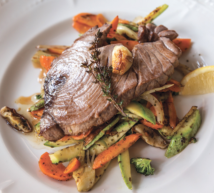 tuna steak on a plate