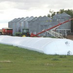 grain bags on a farm