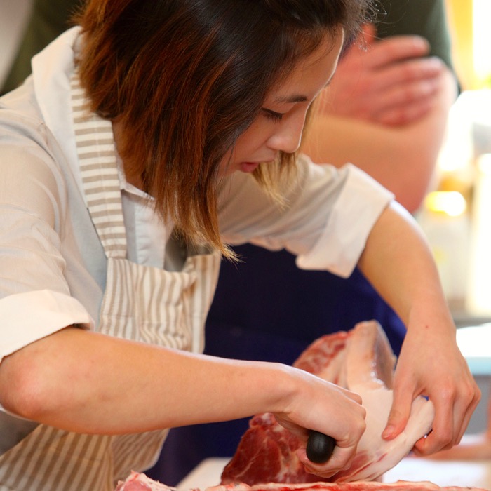 Pork Chop participants were given the opportunity to try a few cuts for themselves.