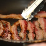 Participants were able to take home some of the pasture-raised pork, including some of the freshly sliced bacon.