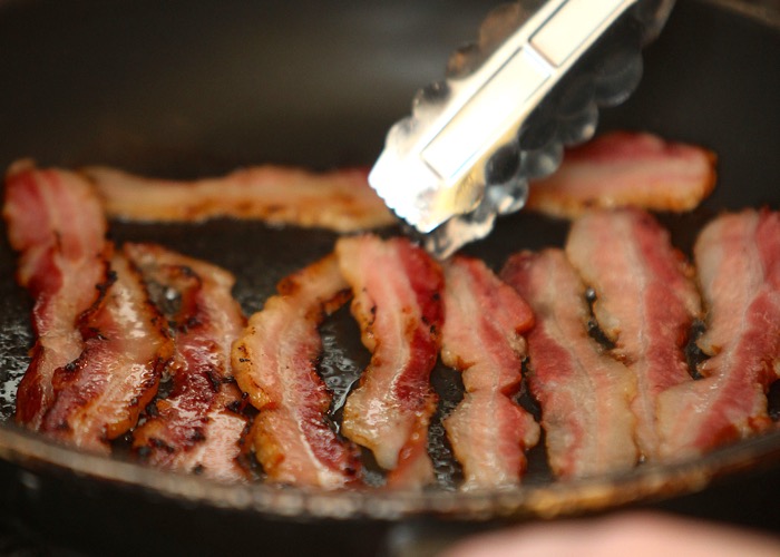 Participants were able to take home some of the pasture-raised pork, including some of the freshly sliced bacon.