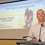 man at presentation podium