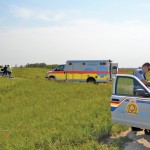 ambulance in a field