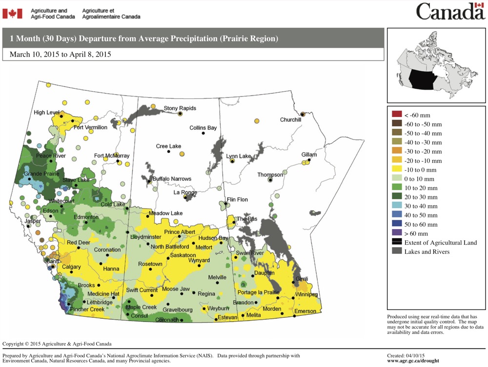 weather map of western Canada