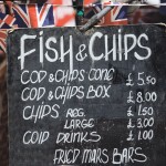 chalkboard promoting restaurant items