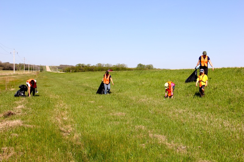 Highway cleanup is an annual end-of-May event, dispatching 4-H’ers to the roadways around their communities to pick up trash such as drink cans and bottles, twine and junk food containers. Young 4-H’ers all wear high-visibility vests and are supervised by their parents and other adult volunteers while cleaning up highways with signage cautioning motorists.