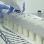 milk sample vials in a laboratory