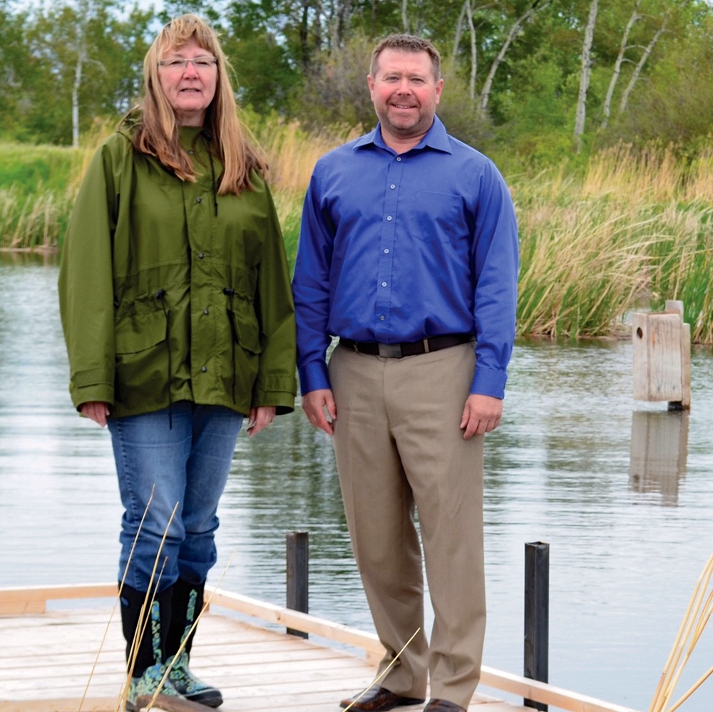 Donna Morken, president of the Rivers and Area Community Foundation and Mike Klassen, principal of Rivers Collegiate, are working together on the creation of River’s Wetland Centre of Excellence.