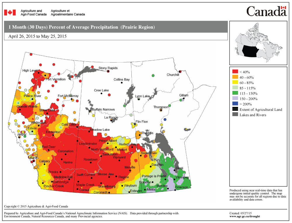 weather map of western Canada