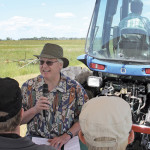 Don Flaten speaks to visitors during the National Centre for Livestock and the Environment’s 2014 field day at the Glenlea Research Station.