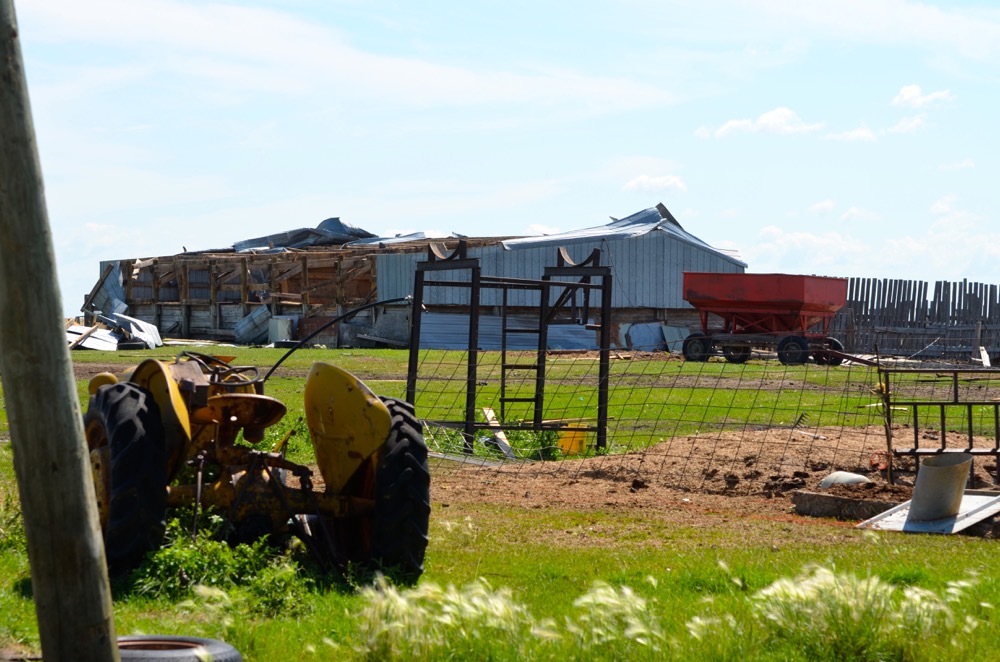 The Raynor’s farmland was completely dishevelled and a number of out buildings were destroyed.
