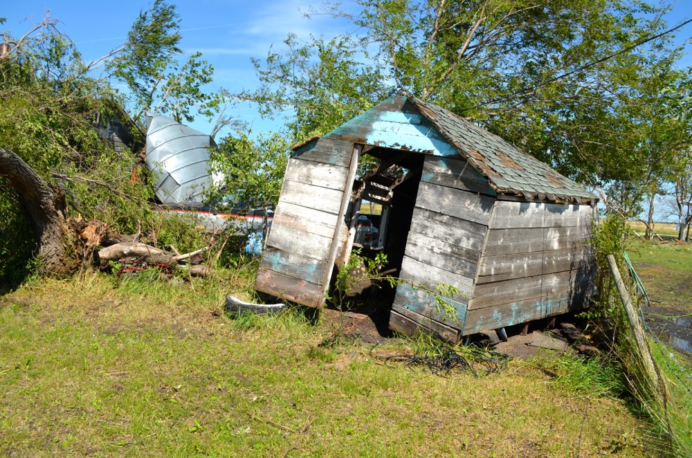 The Raynor’s farmland was completely dishevelled and a number of out buildings were destroyed.
