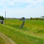 The tornado left a string of damage and debris in its wake from Tilston to northeast of Virden.