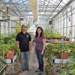 Assiniboine Community College (ACC) will be establishing a weed identification garden after a donation from the Manitoba Zero Tillage Research Association (MZTRA) — MZTRA board chair, Brad Lewis (l), ACC agribusiness instructor, Danielle Tichit.