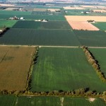 Aerial view of farmland, Canada