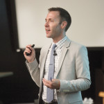 Jeffrey Fitzpatrick-Stilwell of McDonald’s Canada speaks at the University of Manitoba during a seminar hosted by the National Centre for Livestock and the Environment.