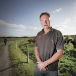 David Fisher on his farm near Hamilton, New Zealand.