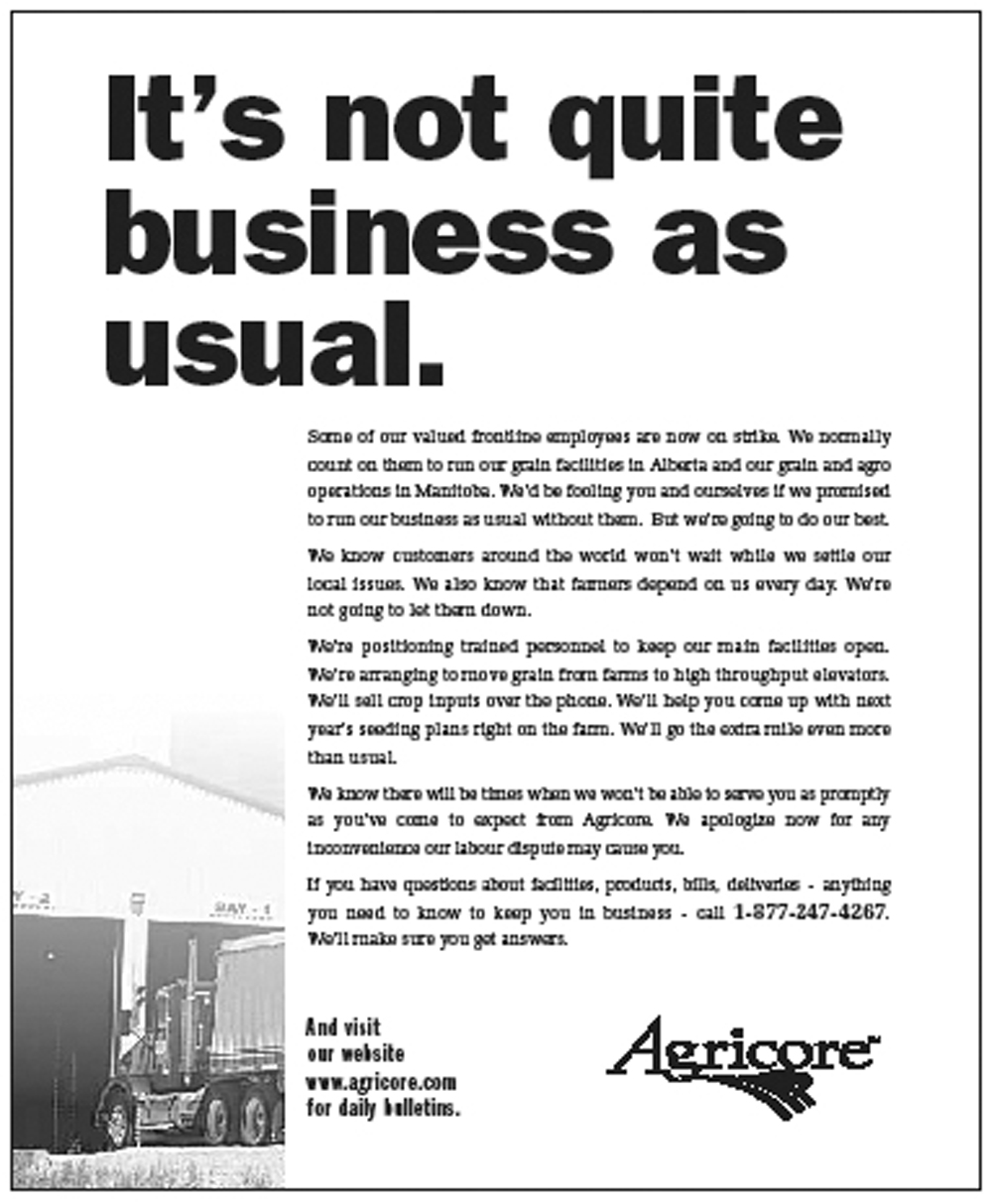 Agricore does its best to maintain service during Grain Services strike