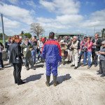 A media horde of unprecedented size descends on the farm of John Fisher, as part of the International Federation of Agricultural Journalists annual congress.