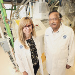 Elaine Sopiwnyk (l) and Ashok Sarkar have completed a year-long project looking at how to co-mill wheat and barley.