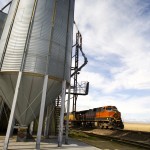Grain silo and train