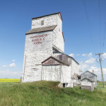 A grain elevator at the former railway siding of Hathway, once on the CPR Boissevain Subdivision in the Municipality of
Deloraine-Winchester, was formerly affiliated with Manitoba Pool Elevators. Closed in July 1970, the elevator was later used
for private grain storage.