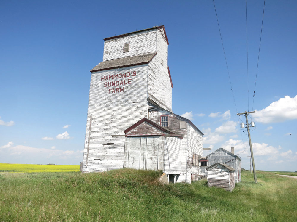 A grain elevator at the former railway siding of Hathway, once on the CPR Boissevain Subdivision in the Municipality of  Deloraine-Winchester,  was formerly affiliated with Manitoba Pool Elevators. Closed in July 1970, the elevator was later used  for private grain storage.