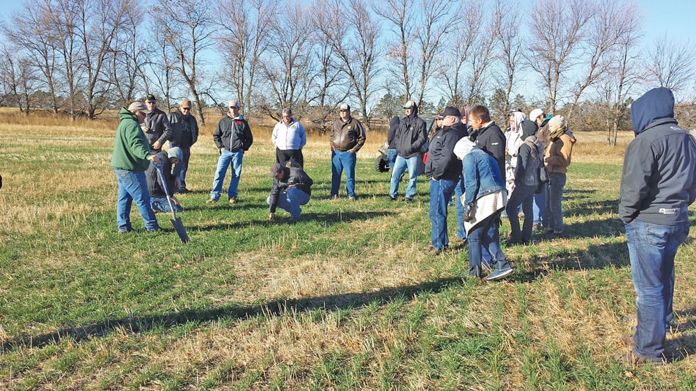 Gabe Brown is pictured while hosting a field tour on his North Dakota operation in October 2015.