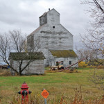 A small, abandoned grain elevator in Fannystelle, along Highway No. 2 in the Rural Municipality of Grey, was once operated by local lumber, coal, and grain merchant Richard H. Stevens (1896-1978).