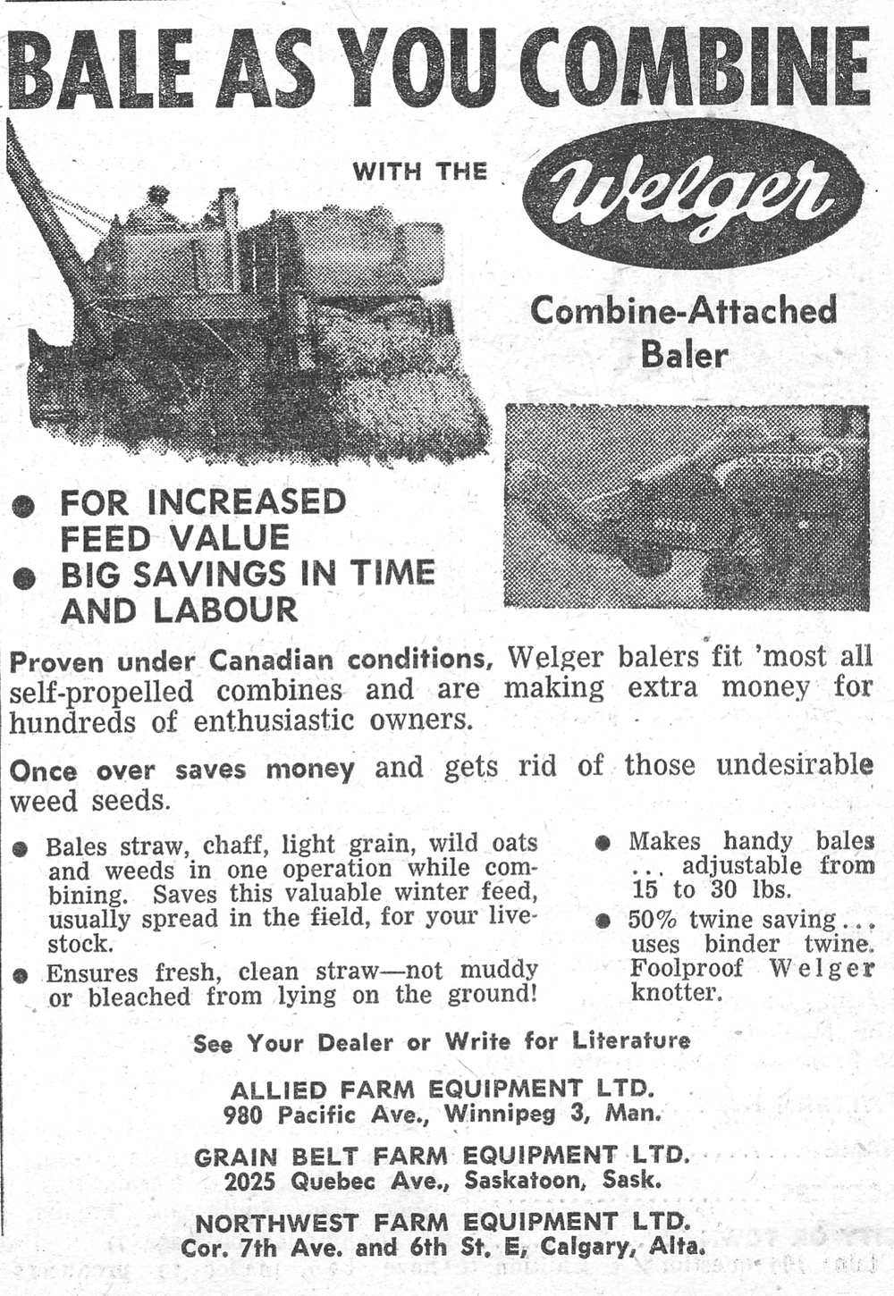 &#8216;Bale as you combine,&#8217; and the Virden Auction mart opens