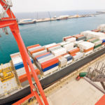 shipping containers on a cargo ship