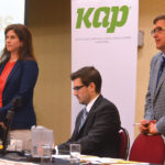 Lara Ellis (l to r), director of strategic initiatives with ALUS Canada, James Battershill, KAP general manager, Dan Mazier, KAP president.