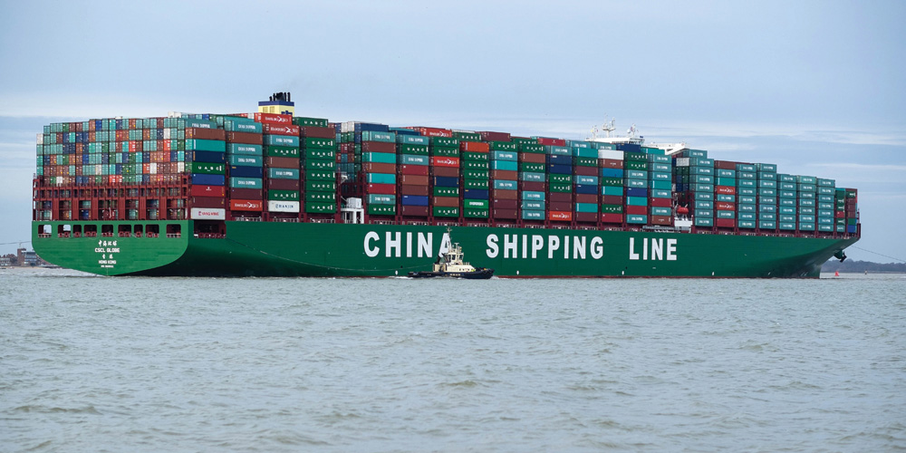 The CSCL Globe is one of the largest container ships in the world. New safety measures require verified weights before containers arrive at port, to allow for stable loads at sea.