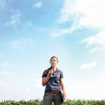 Kristen Podolsky speaks to producers in Morden.